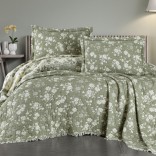 Комплект покривало 240/260 с калъфки МУСЕЛИН - СИЕНТА зелено